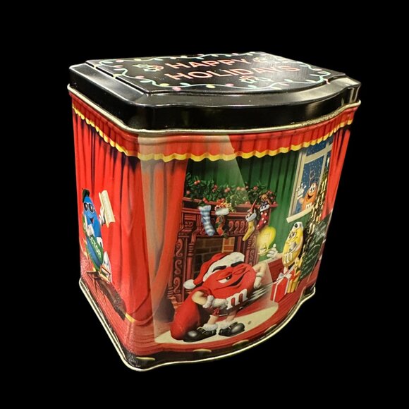 Vintage M&M's Brand Christmas Village Series Tin, Limited Edition Canister - Picture 5 of 7